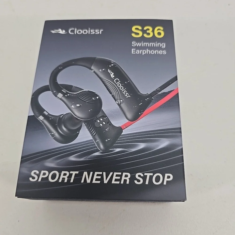 Clooissr S36 Waterproof Earbuds for Swimming, IPX8 TOP 32GB Swimming Headphones